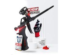 Novolari® PU Foam Gun with Durable Copper Tip and Self-Closing Valve - Precise Results Without Cleaning Effort - Building Foam Gun for Maximum Durability