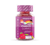 Kids Vitamin B12 Gummies - Vitamin B Complex - with B1, B2, B6, Biotin, Folic Acid - Energy & Metabolism Support - Alternative to Vitamin B12 Tablets - 30 Gummies - Vegan - Novomins