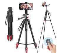 NovoNost 65" Phone Tripod Stand for iPhone Camera Wireless Remote & Holder