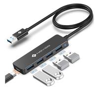 NOVOO 4-in-1 Ultra Slim USB 3.0 Data Hub with Cable 1.5m(6ft), 5Gbps Fast Transfer USB to USB Adapter for Macbook Pro/Air, Mac Pro/Mini