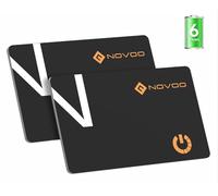 NOVOO Slim SmartCard Wallet Tracker, Air Locator Tag - 1.6mm Thin, 6-Year Battery, IP68 Waterproof, Apple Find My Compatible (iOS Only), Bluetooth GPS Item Finder (2-Pack)