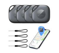 NOVOO Smart Tag Tracker for Android & iOS, Compatible with Apple Find My & Google Find Hub, Replaceable Battery, 85dB Alarm, IPX5 Waterproof, Key & Luggage Tracker, 4 Pack
