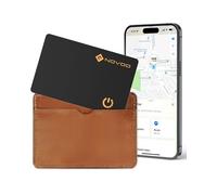 NOVOO Ultra-Slim Smart Card Bluetooth Tracker, 1.6mm Thin with 6-Year Battery, IP68 Waterproof GPS Item Finder, Apple Find My Compatible (iOS Only) Air Locator Tag for Wallet, Keys, Luggage, Passport