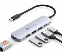 NOVOO USB C Hub 5 in 1 USB C to HDMI Adapter 4K 60Hz, USB 3.0 x 3, Type C PD 100W Recharge, Type C Dock for Macbook Air Pro