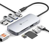 Novoo USB C to HDMI Hub 4K 60Hz, 9 in 1 Adapter with SD/TF Card Reader, USB C Hub for MacBook Pro, Air, ChromeBook, Pixel, iPad Pro