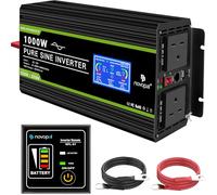 NOVOPAL 1000W Pure Sine Wave Inverter 12V to 230V 240V Car Converter Power Inverter with LCD Display 2AC Outlets and Usb Port,Remote Control for Motorhomes,Truck,Boat,Camping,Household,Van