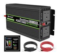 NOVOPAL 1500W 3000W Power Inverter Pure Sine Wave 12V DC to 240V AC | 16.4FT Remote Control,2 UK Sockets,1 USB,2 Cooling Fans,for RV,Boat,Truck,Camping,Home
