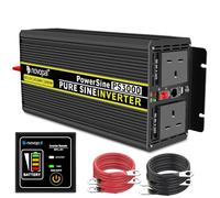 Novopal 3000W 6000W Pure Sine Wave Inverter 12V DC to 240V AC | 16.4FT Remote Control,2 UK Sockets,1 USB,2 Cooling Fans,for RV,Boat,Truck,Camping,Home