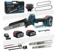 NOVORA Chainsaw Cordless 8 Inch & 6 Inch, 1350W Brushless Motor Electric Chainsaw with 2×5000mAh Batteries, Battery Powered Handheld Chainsaw with Auto Oiler for Tree Pruning & Garden Wood Cutting