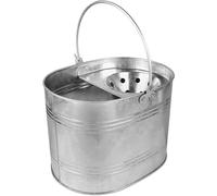 Novostyl® 13L Heavy Duty Industrial Metal Mop Bucket, Galvanised, Steel, Easy Lifting with Handle, Durable for Home Bathroom, Kitchen Office General Cleaning