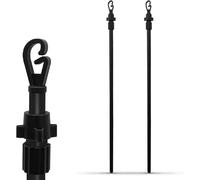 Novostyl 2 x 2.4M Black Heavy Duty Extendable Garden Clothes Line Prop - Washing Line Pole