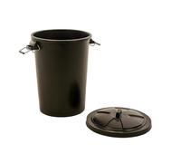 Novostyl Large Black 90L Garden Dustbin - Heavy Duty Outdoor Bin with Clip Lid, Sturdy Refusal Waste Bin, Ideal Dust Bins with Lids for Outside, Suitable for Patios, Garden Bins, & Outdoor Spaces