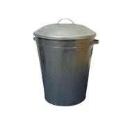 Novostyl Small Medium Large Extra Large Galvanised Steel Metal Dustbin Kitchen House Garden Storage Unit Bin (60L Metal Bin)