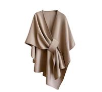 Novryxa The Fleece Drape Shawl, Elegant Warm Soft Open Front Poncho Sweater Wrap, Women's Elegant Knitted Shawl with Loop Closure for Spring Fall Winter (#1)
