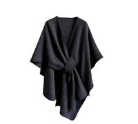 Novryxa The Fleece Drape Shawl, Elegant Warm Soft Open Front Poncho Sweater Wrap, Women's Elegant Knitted Shawl with Loop Closure for Spring Fall Winter (#3)