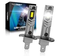 NOVSIGHT H1 LED Headlight Bulb - 1:1 Mini Size 6500K Cool White Light, 60W 24000LM H1 Headlight Bulbs Car Conversion Kit, Plug and Play,IP68 Waterproof,Pack of 2