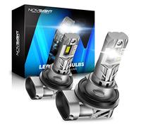 NOVSIGHT H11 LED Headlight Bulb - 90W 30000LM H9 H8 Headlight Bulb, 6500K White 12V Light H11 LED with Fan, 1:1 Size Plug and Play, IP68 Waterproof, Pack of 2
