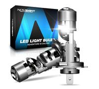 NOVSIGHT H7 LED Headlight Bulb - 130W 26000LM H7 Headlight Bulb Bi-LED Projector Lens, 1:1 Size 300% Brighter 6500K White Conversion Kit, Halogen Replacement, Plug and Play, Pack of 2