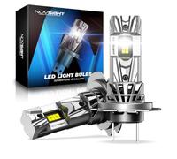 NOVSIGHT H7 LED Headlight Bulb - 27000LM 1:1 Size H7 Headlight Bulb, 600% 6500K Cool White Super Bright Conversion Kit, Plug and Play,IP68 Waterproof,Pack of 2