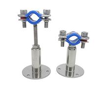 NOVSINO Stainless Steel Clamp Pipe Brackets, Adjustable Pipe Brackets for Outer Diameter 15mm to 19mm, Set of 2