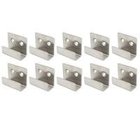 NOVSINO Stainless Steel Flat J Hooks Hanger, Ceramic Tile Billboard Display Board Holder Wall Mount Heavy Duty Hook Brackets Silver, Pack of 10