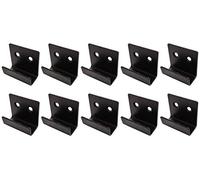 NOVSINO Stainless Steel Flat J Hooks Hanger, Ceramic Tile Billboard Display Board Holder Wall Mount Heavy Duty Hook Brackets Black, Pack of 10