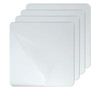 Novstuf 4 Pcs Mirror Stickers 20x20cm Self Adhesive Acrylic Mirror Tiles Stick on Mirrors Square Flexible HD Wall Mirrors for Bathroom Walls Bedroom Wardrobe Doors, 2mm Thick