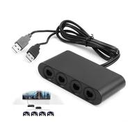Novstuf Game Cube Controller Adapter for Switch Wii U and PC USB, 3 in 1 Converter Game Controller Adapter 4 Port Support 4 Players Online at The Same Time Vibration Features No Delay