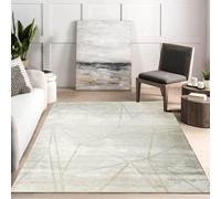 Desire Rugs Novu Modern Abstract Geometric Living Room Area Rug Metallic- Mirage Beige 200Cm X 290Cm, Multi