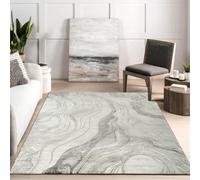 Desire Rugs Novu Modern Abstract Living Room Area Rug Metallic Sheen- Stream Grey 120Cm X 170Cm, Grey