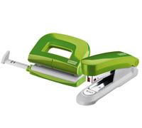 Novus 020-1874 Twin Set Stapler with Punch E 15/E 210 - Desk Set Green Grün