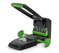 Novus B 2200 re+new Sustainable Block Punch (200 Sheets, Double and Quad Holes, Solid Metal Device with Plastic Coating Made of 78% Recycled Plastic) Black Green