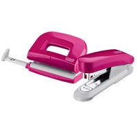Novus E 15/E 210 Pink Twinset Stapler and Hole Punch with 1,000 Staples