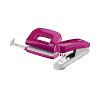 Novus E 15/E 210 Pink Twinset Stapler and Hole Punch with 1,000 Staples