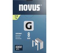 Novus Flat Crown Type 11 Clips, 5000 pieces, 8x10.6 mm, Hammer Use