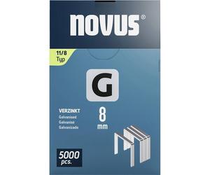 Novus Flat Crown Type 11 Clips, 5000 pieces, 8x10.6 mm, Hammer Use