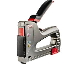 Novus J-29 hand tacker, professional staple gun with metal housing, subloading mechanism, distance stop, impact force regulation