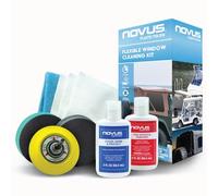 Novus Plastic Polish | Flexible Window Kit | One 3” Backing Pad for Drill, One 3” Green Foam Pad, One 3” Black Foam Pad, 1, 2, Three Polish Mate Wipes, One Microfiber Towel