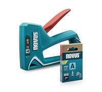 NOVUS TOOLS Hand Stapler J-11 Set of 1800 Staples │ Small Hobby Stapler for Wood with Lower Loading Mechanism, Handle Lock, Clip Viewing Window │ for Fine Wire Staples from 4 to 8 mm