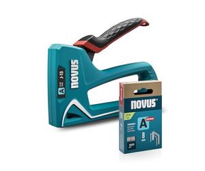 Novus Tools Hand Stapler J-13 Set of 1800 Staples │ Fabric Stapler for Wood with Soft Grip Lever, Loading Mechanism, Handle Lock │ for Fine Wire Staples from 4 to 10 mm