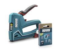 NOVUS TOOLS Hand Stapler J-50 Set of 1800 Staples │ Professional Stapler for Wood with Aluminium Casing, Impact Force Adjustment, Distance Stop │ for Fine Wire Staples 6-14 mm and Nails 16 mm