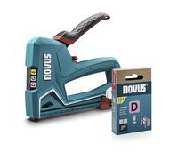 Novus Tools J-51 Professional Hand Stapler Set + 1200 Flat Wire Staples D Type 53F for Attaching Films and Trims for Nails 16 mm and Flat Wire Staples 6-14 mm
