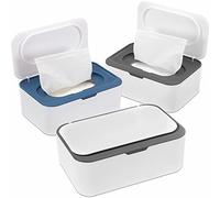 NOVWANG 3 Pack Baby Wipes Dispenser Wipe Holder with Lids, Keeps Wipes Fresh, Refillable Wipes Container with Sealing Design, Bathroom Tissues Wipes Case Box