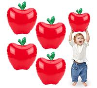 NOVWANG Giant Inflatable Apples Balloons, 5 Pack Red Back to School Decorations Fruit Balloons First Day of School Balloon Decor for Classroom Office Ceiling Party Supplies Photo Prop Gifts
