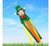 NOVWANG St. Patricks Day Windsock, 40 Inch 3D Irish Festival Windsock St. Patrick's Day Outdoor Hanging Windsocks Decorative for Balcony Yard Lawn Patio Garden