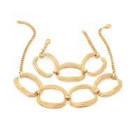 NOVYRA Gold Chunky Choker Necklace Set Exaggerated Adjustable Geometry Circles Choker Necklace Bracelet Set Punk Gold Thick Cuban Chain Jewelry Accessories for Women, adjustable, Metal, No Gemstone