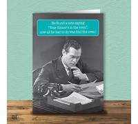 Now All He Had To Do Was Find The Oven... - Funny Retro Greetings Card