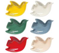 Now Designs Bird Shaped Ceramic Pinch Bowl Set, Soy Sauce Dish, Set of 6