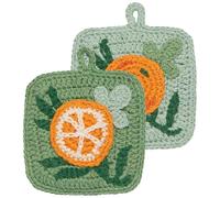 Now Designs Cedar & Citrus Cotton Crochet Sponges 3.75 x 3.75in Set of 2