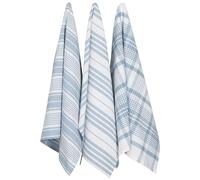 Now Designs Jumbo Woven Cotton Kitchen Towels Slate Blue, Set of 3